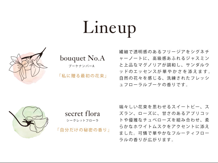 Lineup & bouquet（アンドブーケ） secret flora（シークレットフローラ）